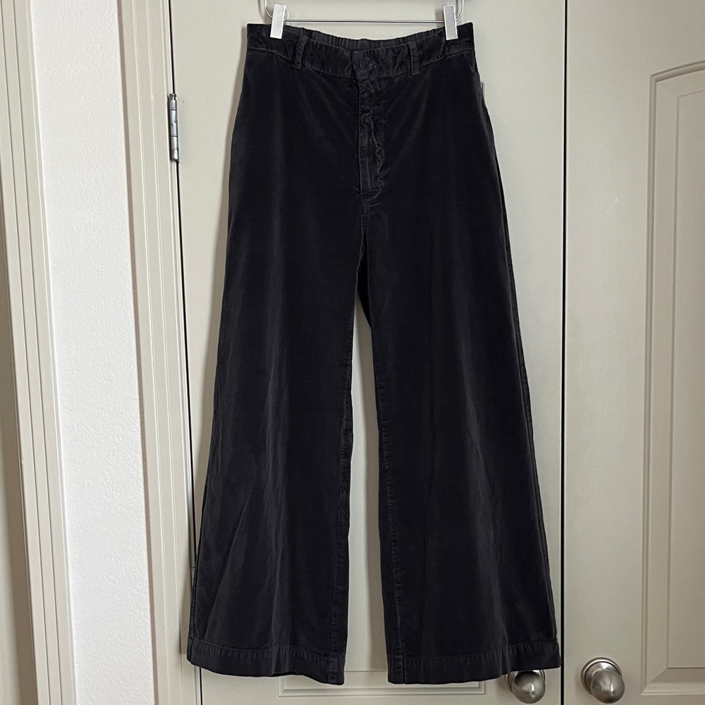 CP Shades Polly Cotton Velvet Wide-leg Pants